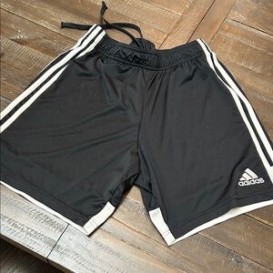 Adidas Men's Black and White Athletic Shorts
